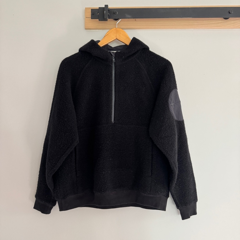 Outdoor Voices MegaFleece 1/2 Zip Hoodie in Black